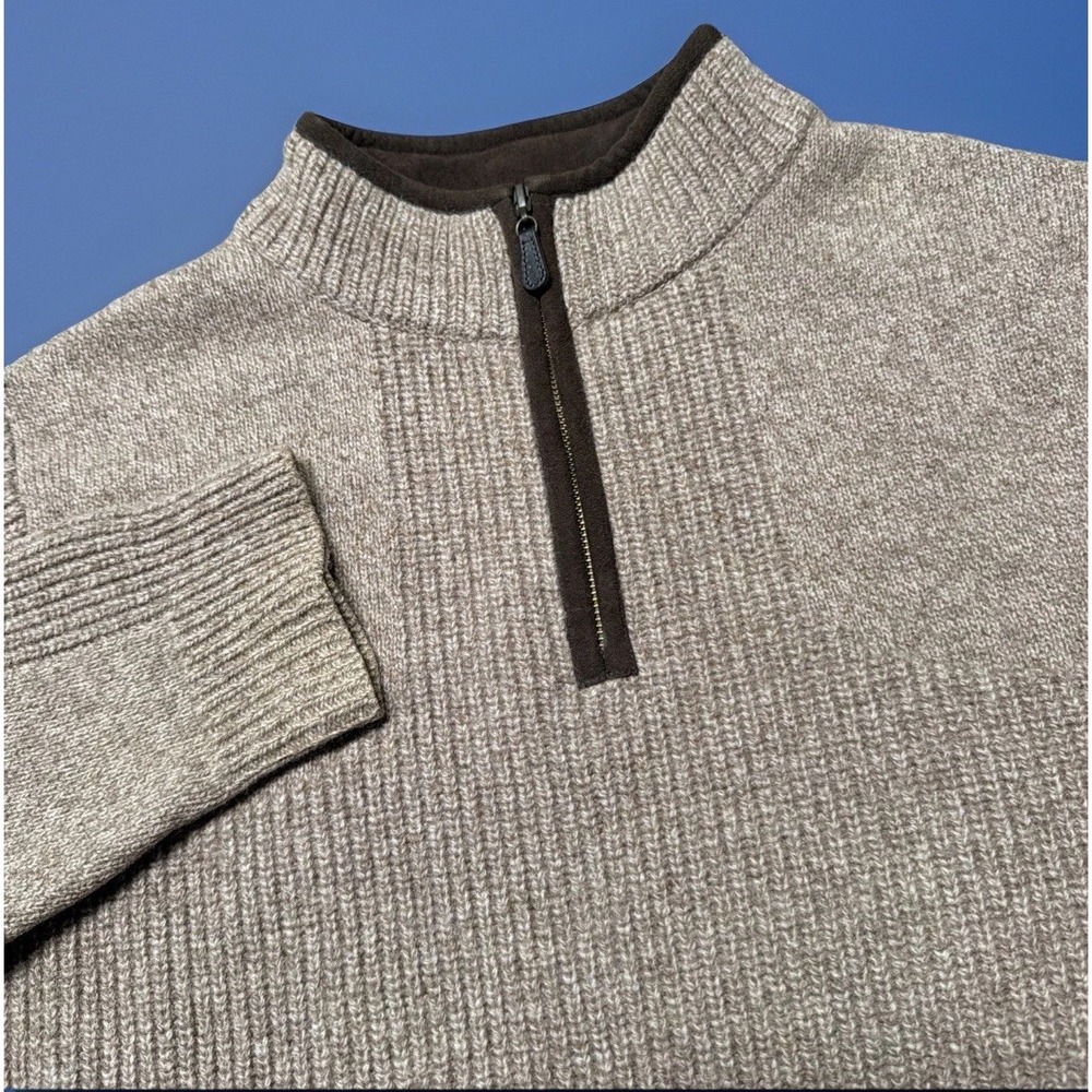 LL Bean Waterfowl Sweater Men's M Reg Merino Lambs Wool‎ 1/4 Zip